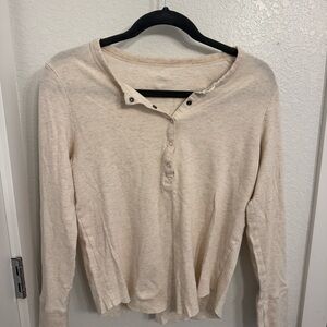 Aerie Beige Button Down Women's Shirt